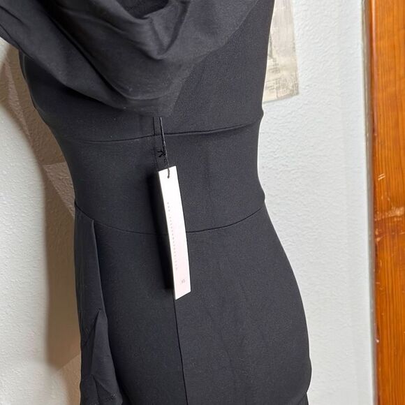 NWT Susana Monaco Witchy Asymmetrical Hemline Long Sleeves Women's Black Dress S - Picture 5 of 11